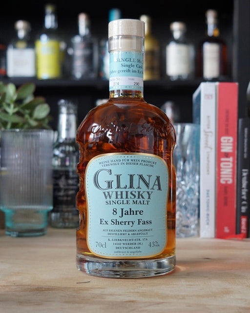 Glina Whisky Single Malt 8 Jahre Sherry Fass - Deutschergin - 4280001494077 - Glina Destillerie